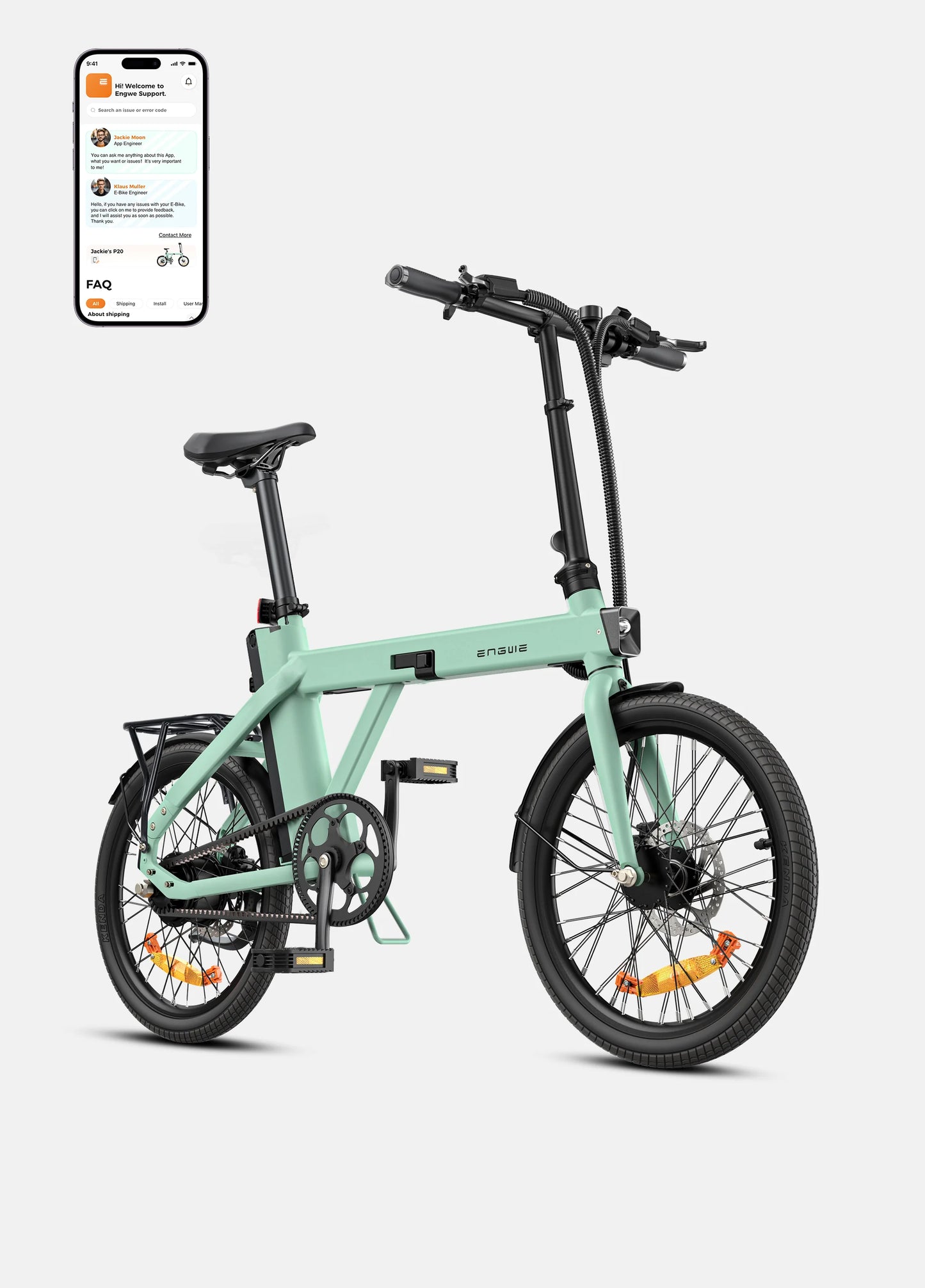 ENGWE P20 250W Foldable Electric Bike E bike 25kmh Quiet Motor with Torque Sensor - Bike N Fitness